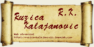 Ružica Kalajanović vizit kartica